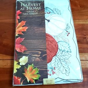 Thanksgiving Holiday Fall Harvest Fabric Oblong Tablecloth